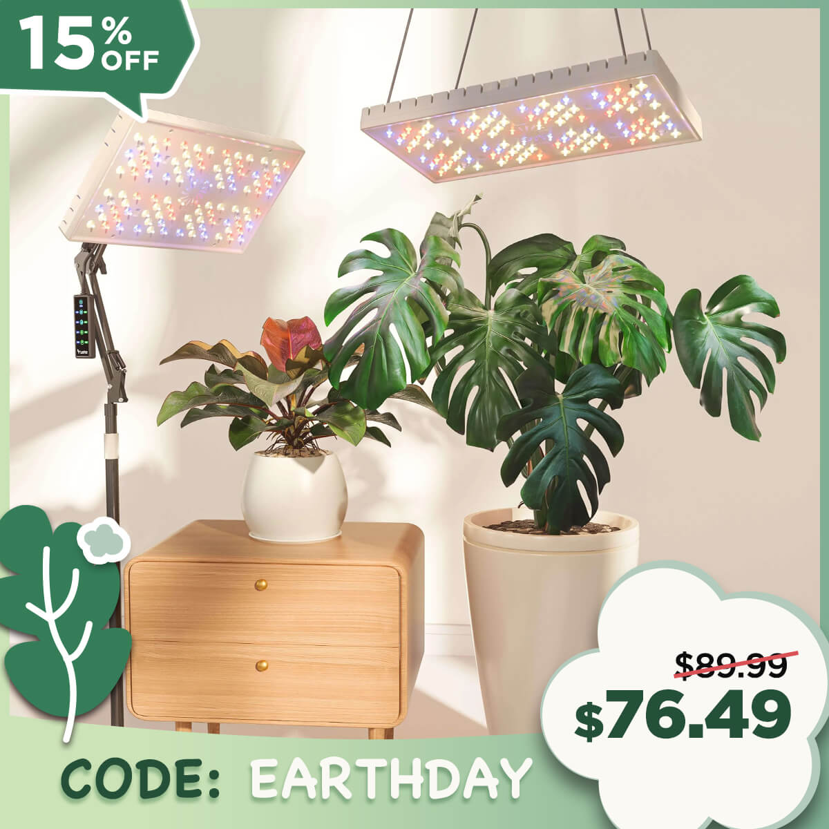 Smart Full Spectrum LED Grow Light - 60 Watt