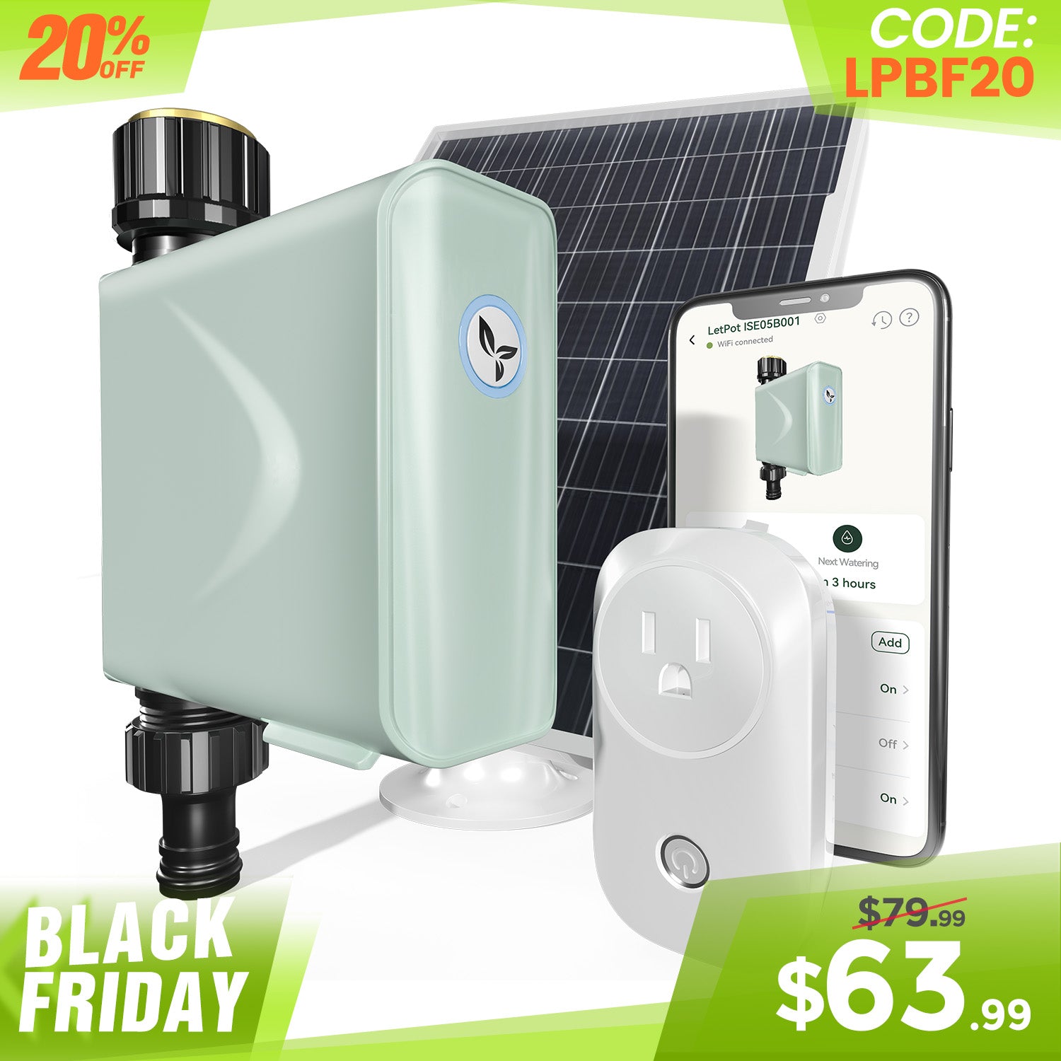 LetPot Solar Powered Smart Hose Timer