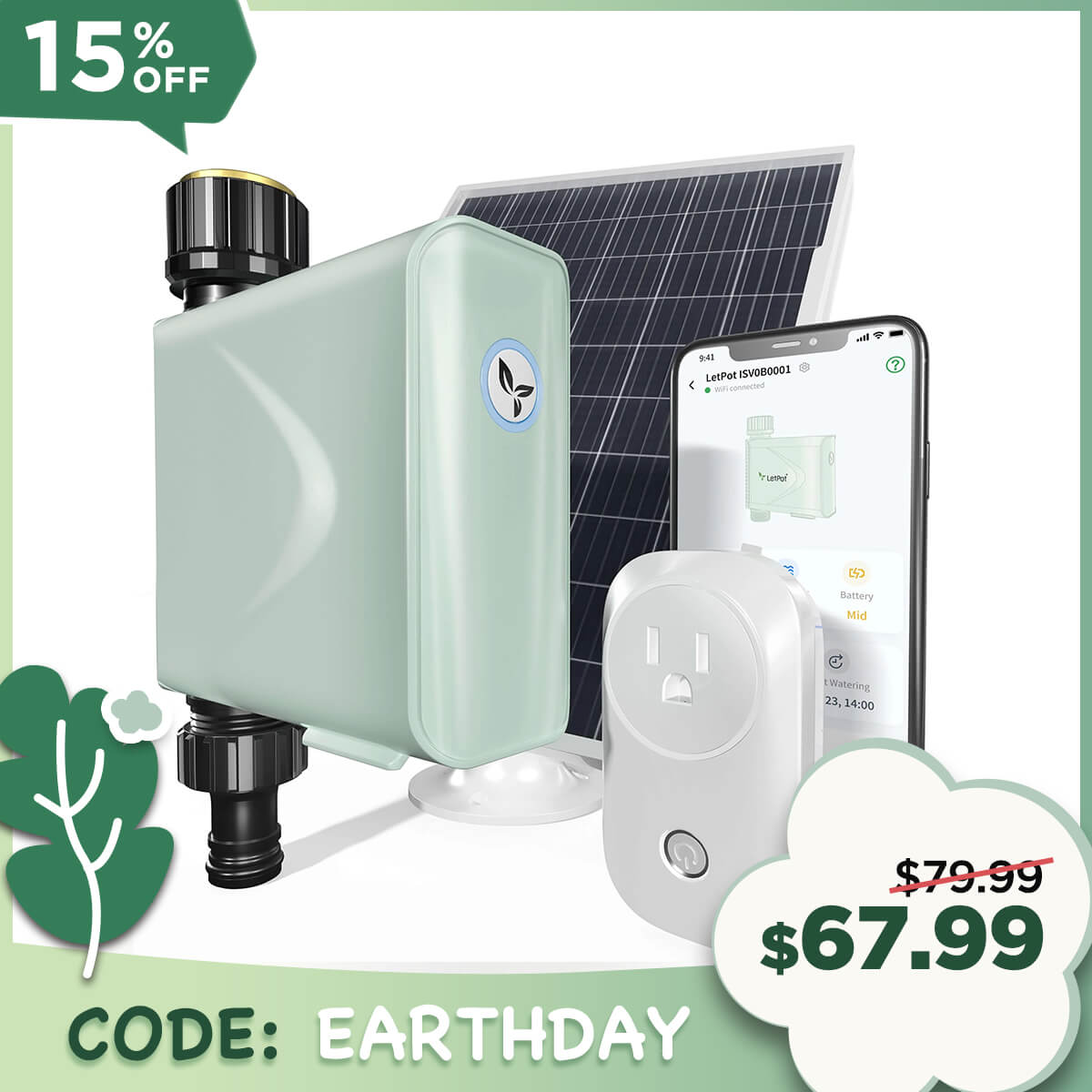 LetPot Solar Powered Smart Hose Timer