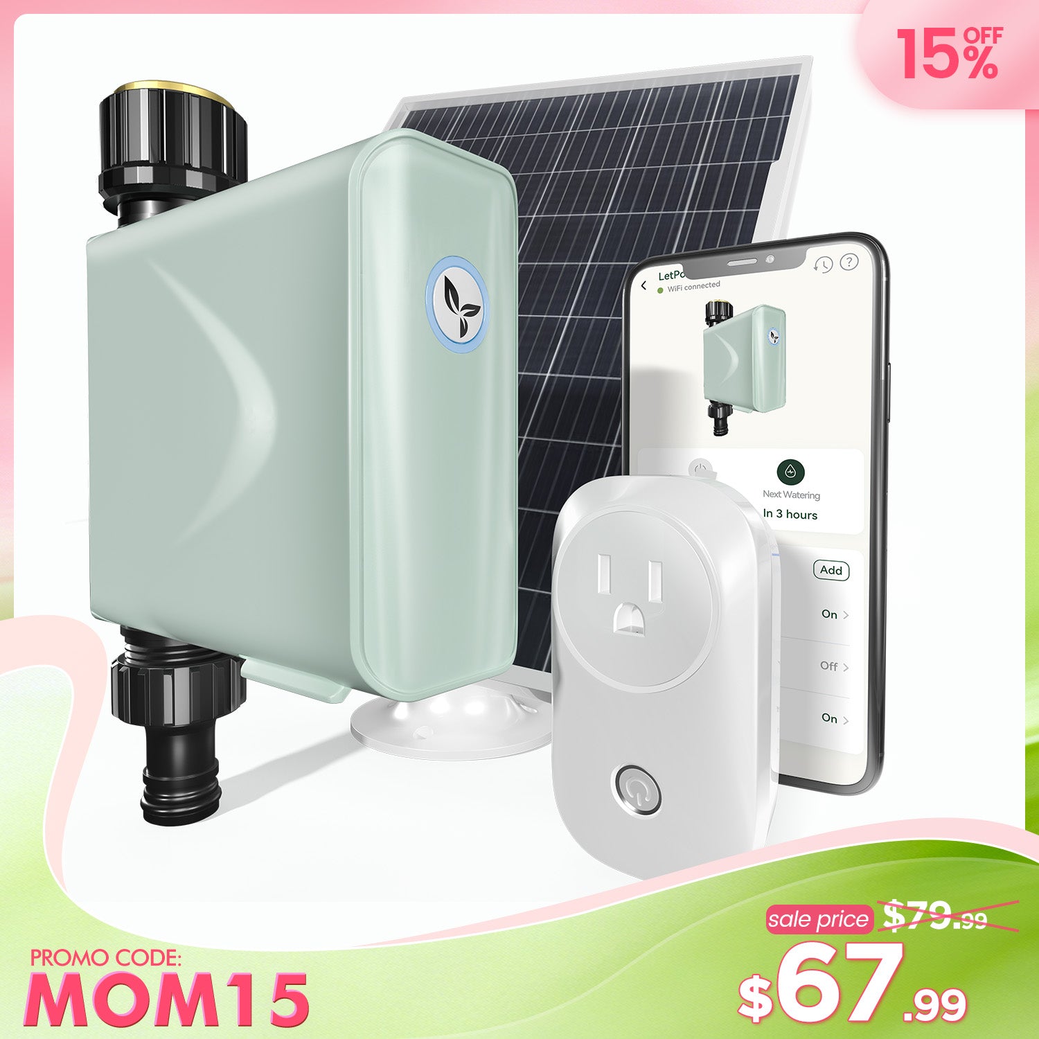 LetPot Solar Powered Smart Hose Timer