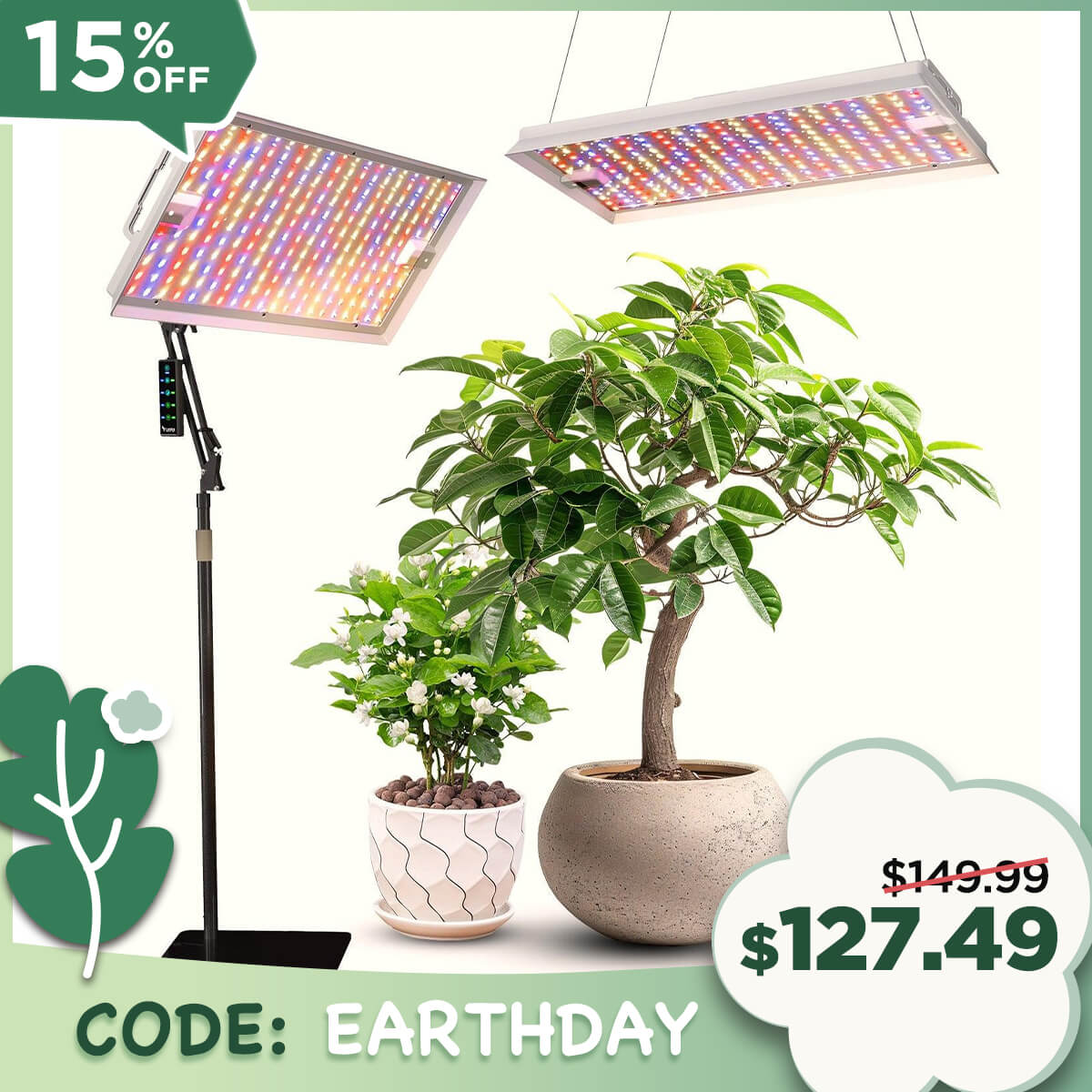 Smart Full Spectrum LED Grow Light - 100 Watt