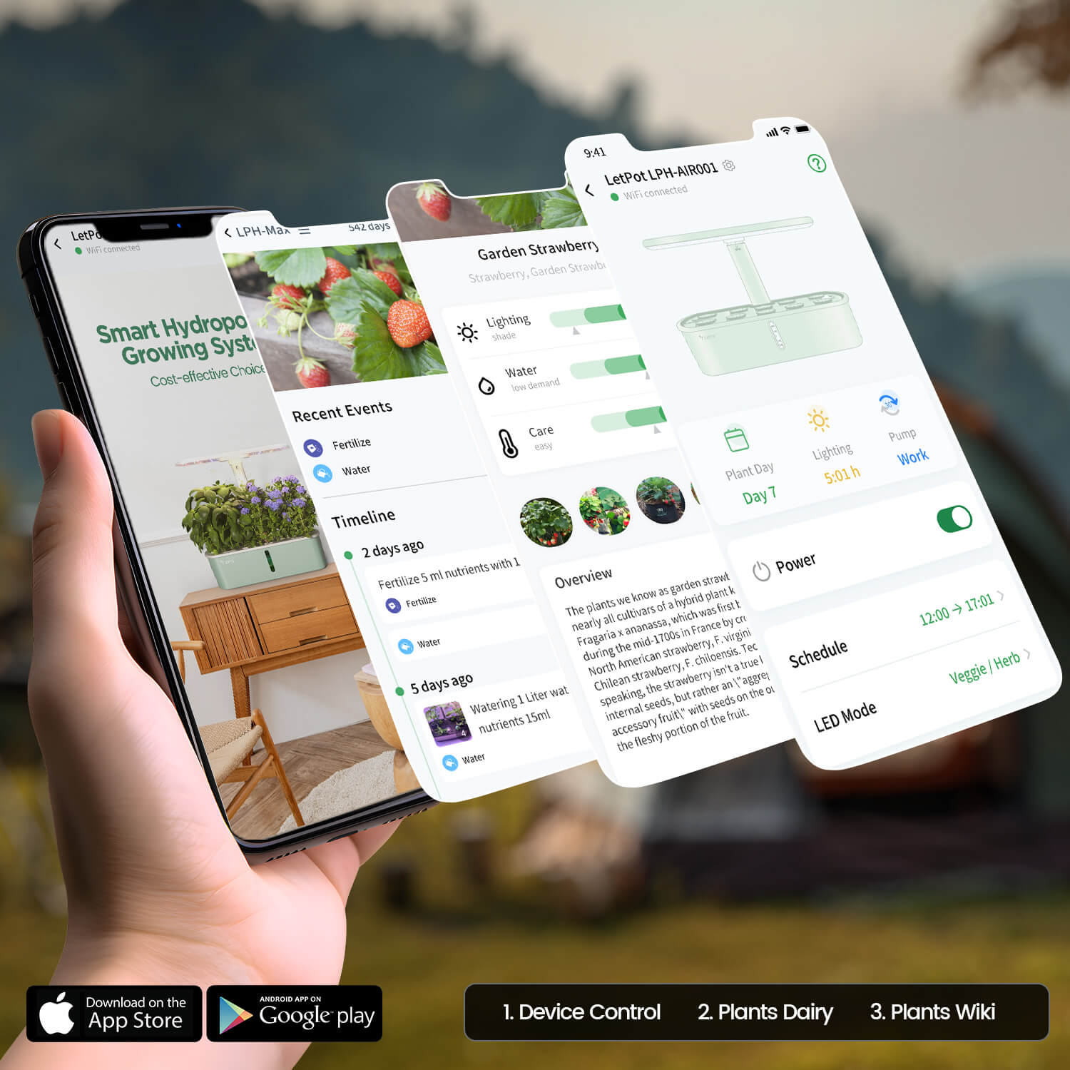 App Control panels for letpot Garden