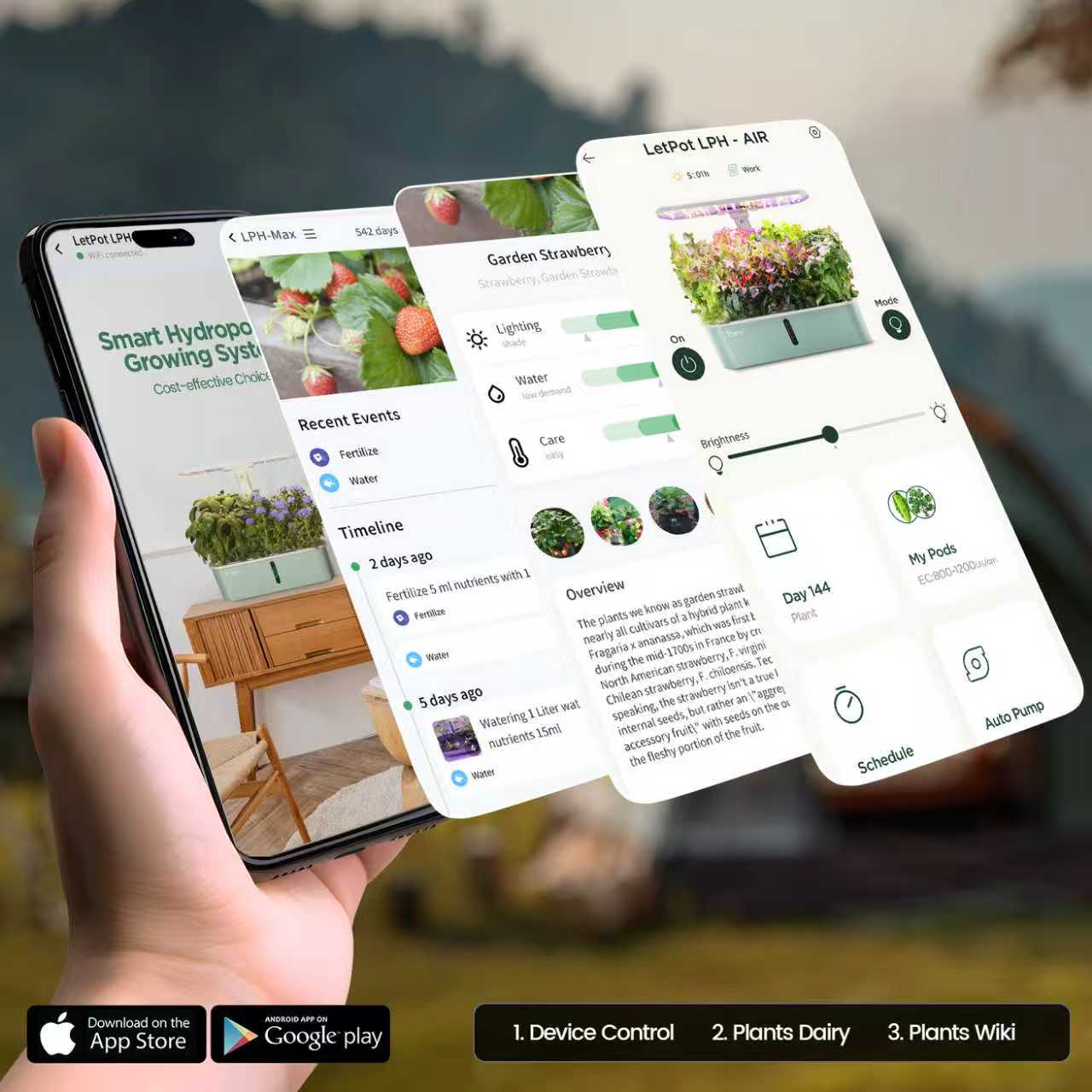 App Control panels for letpot Garden