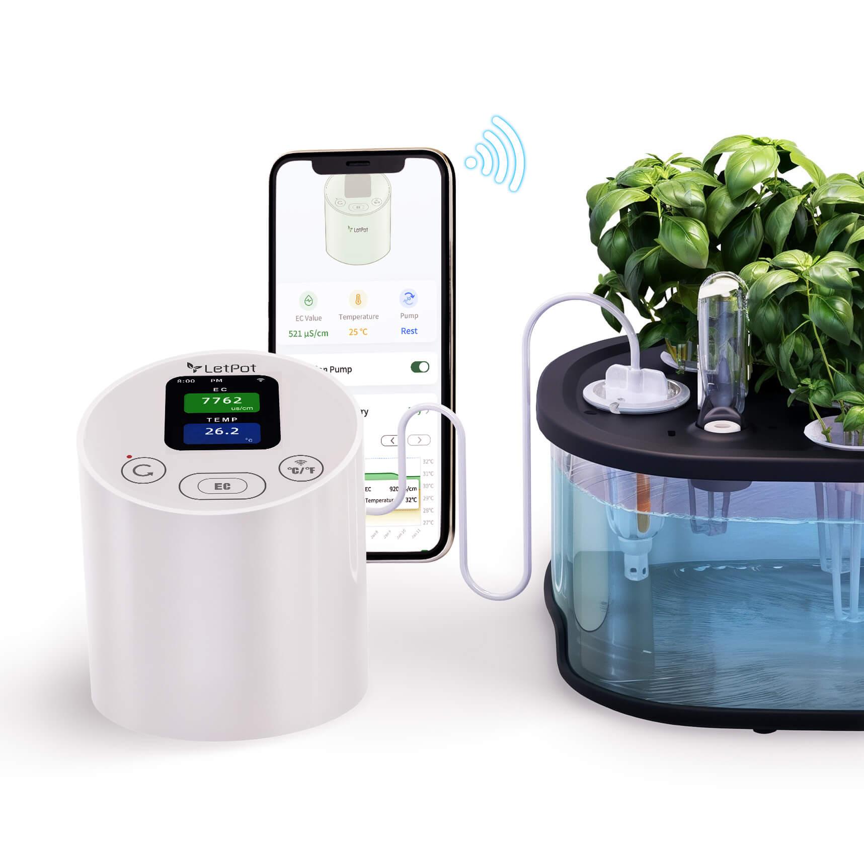 Smart Temperature & EC Meter for Hydroponic Indoor Garden