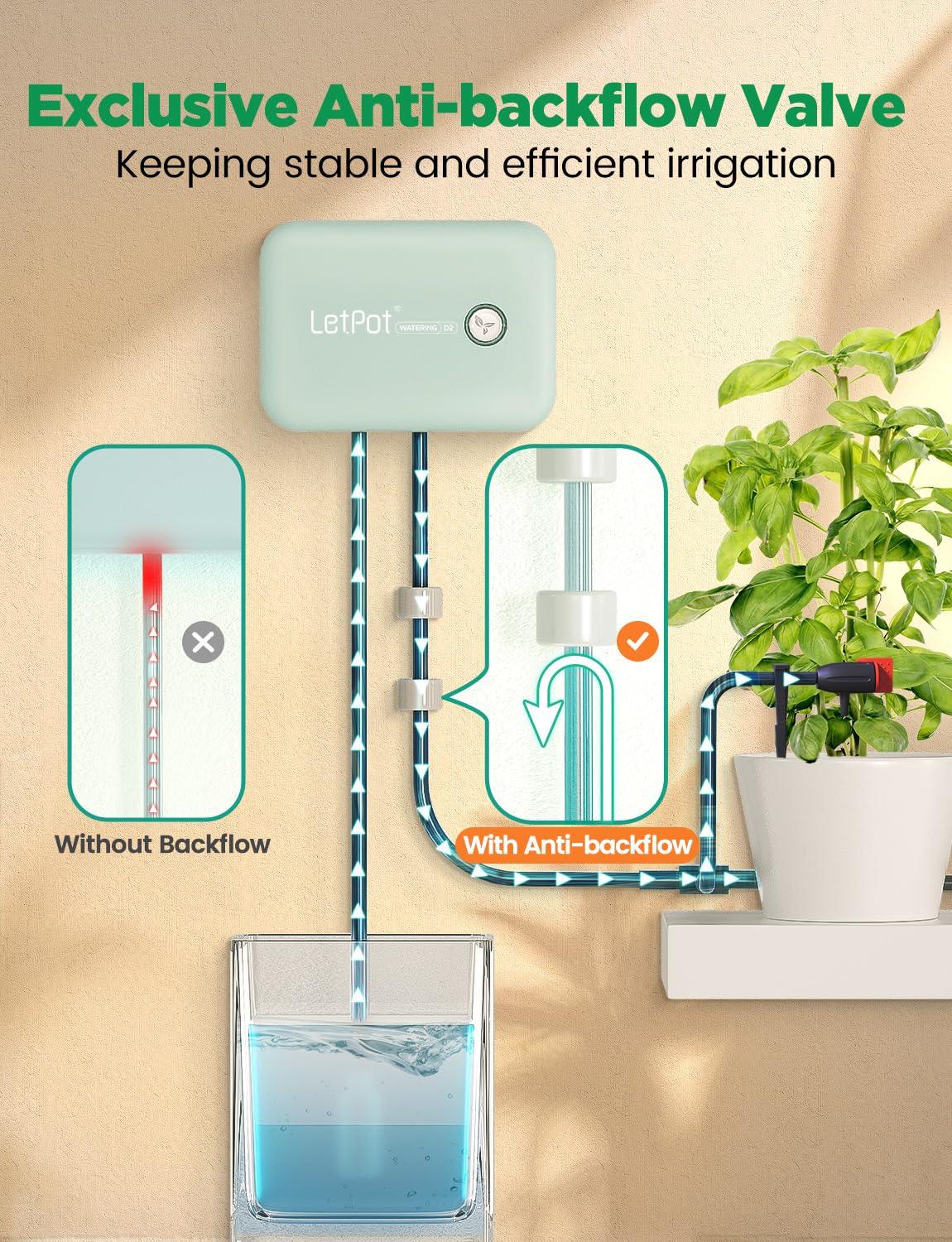 Hydroponic system anti-backflow valve diagram for stable and efficient indoor plant irrigation