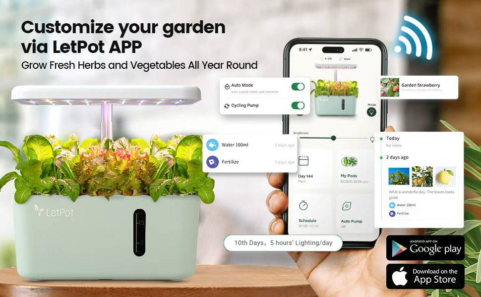 LetPot Mini Hydroponic Growing System - Control Your Indoor Garden from Anywhere with the LetPot App