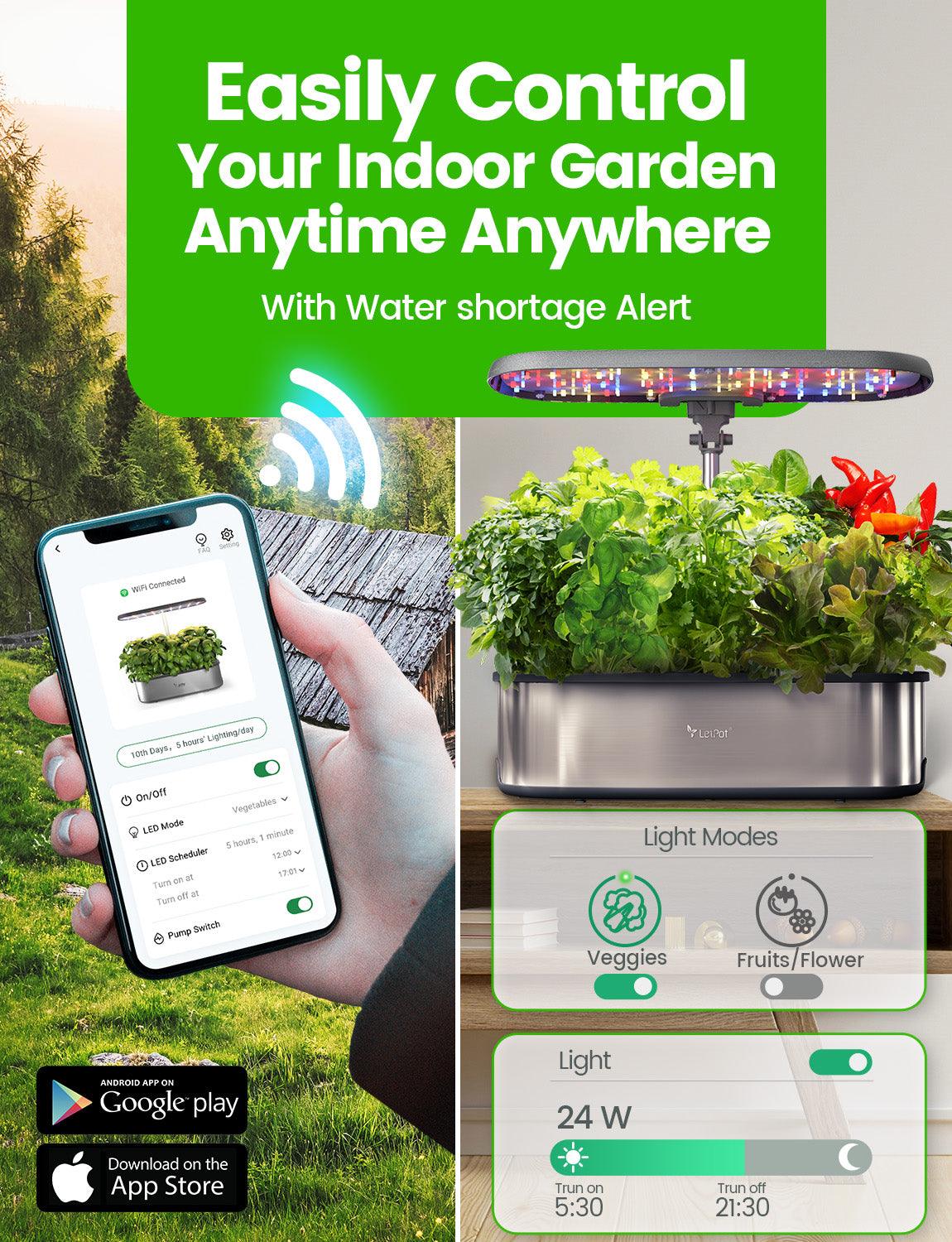LetPot Senior Hydroponics easily control your indoor garden anytime anywhere