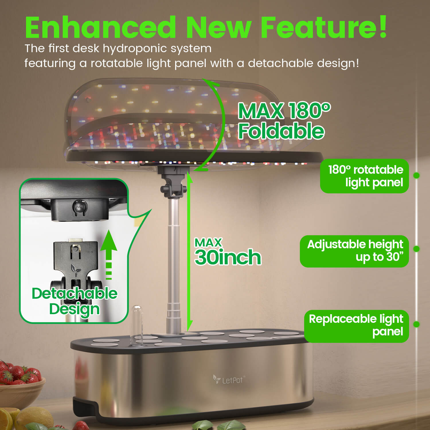 LetPot Senior hydroponics with upgraded Light Panel