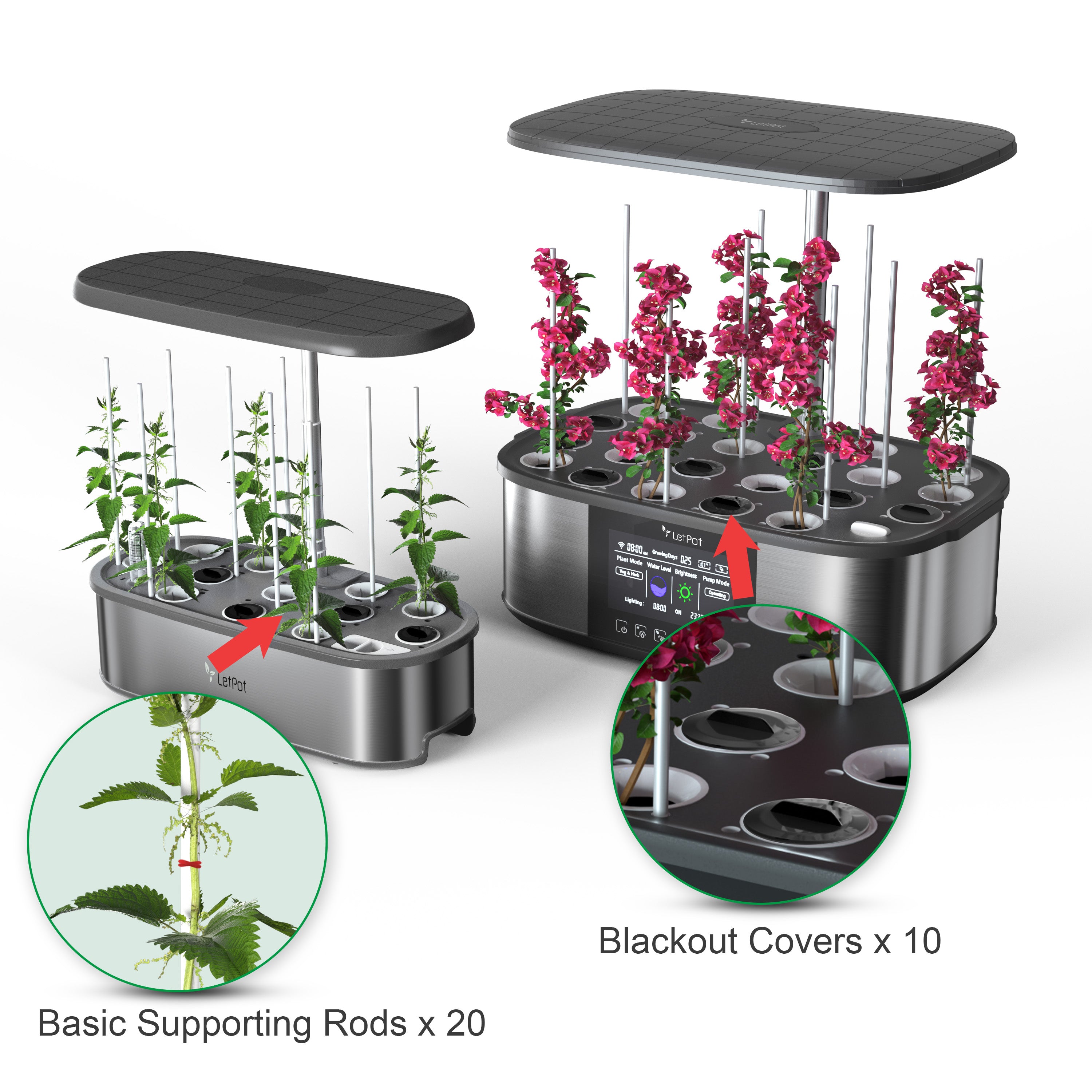 indoor plant cover Supporting Rods and Blackout Covers For LetPot Indoor Gardens