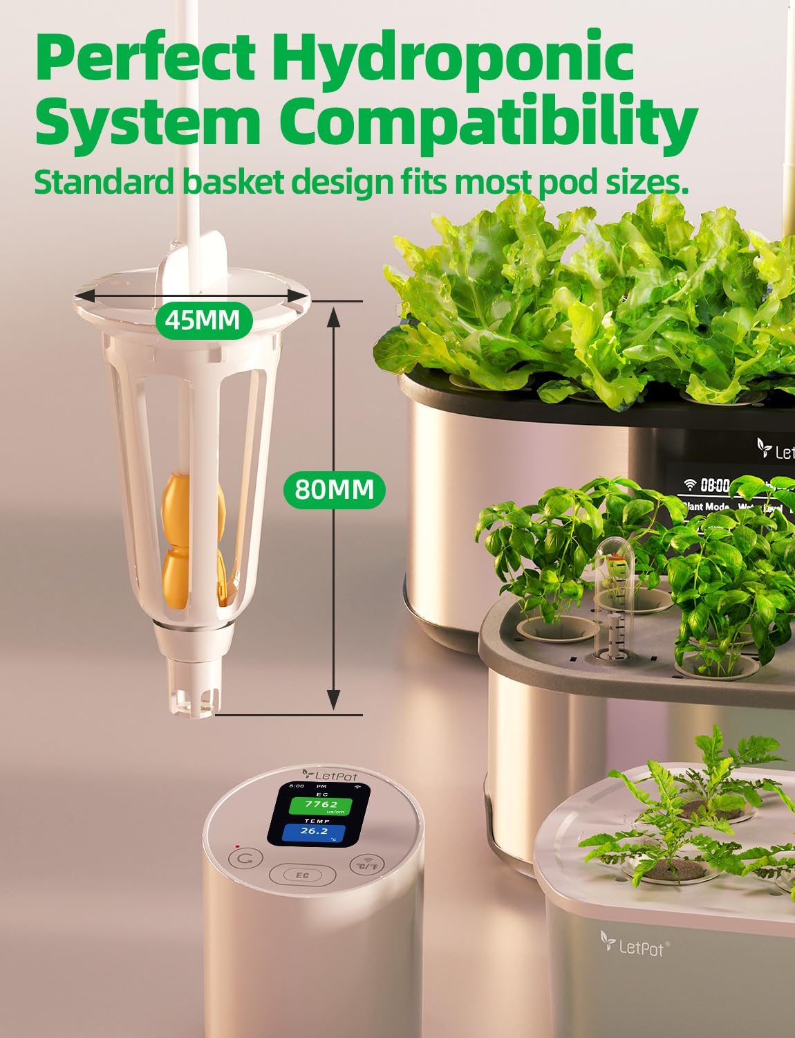 Smart Temperature & EC Meter for Hydroponic Indoor Garden