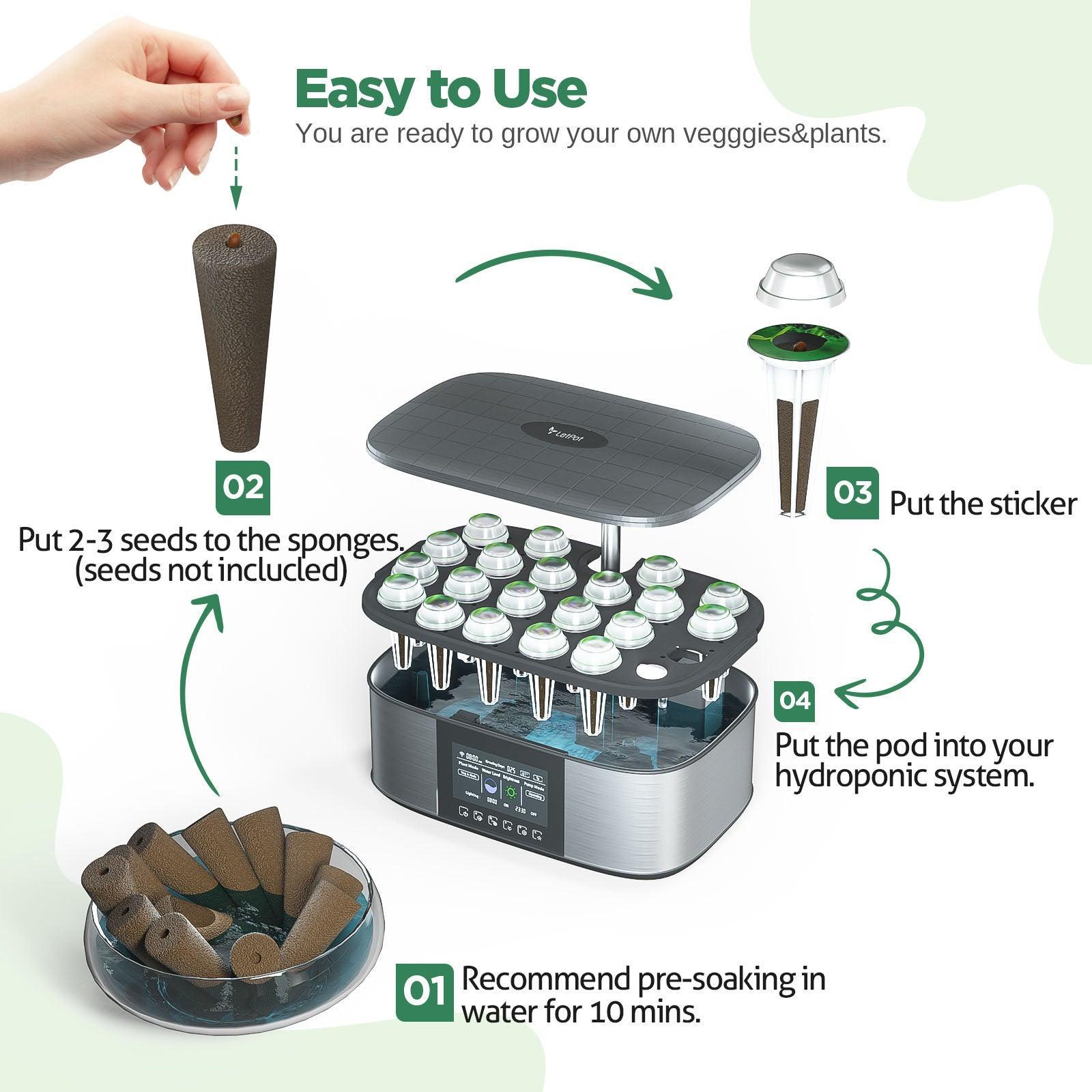 172Pcs Hydroponics Growing System Replacement Seed Pod Kits - LetPot's garden