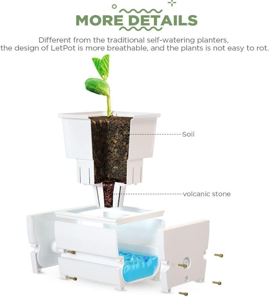 Self-watering Planter with 21 Days Watering-free 2-in-1 Plant Pots - LetPot's garden