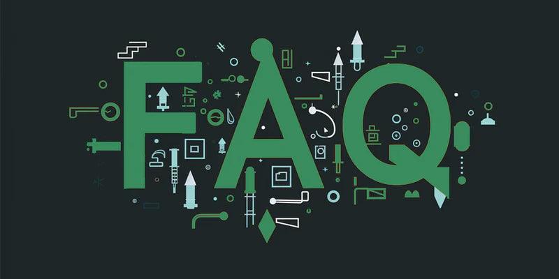 FAQ text with gardening icons, indoor hydroponics and smart plant care graphics on dark background.