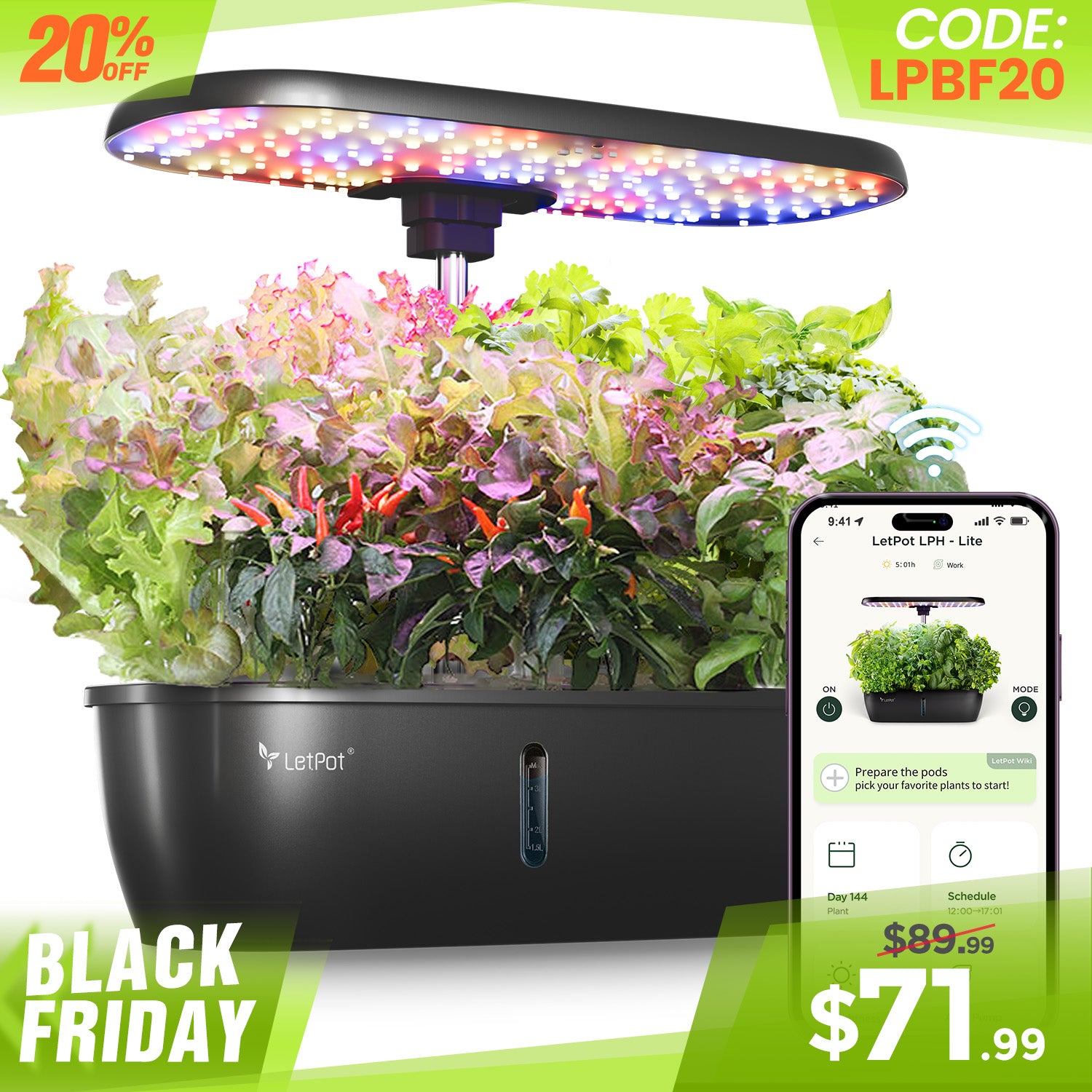 LetPot LPH-Lite Hydroponics Growing System 12 Pods