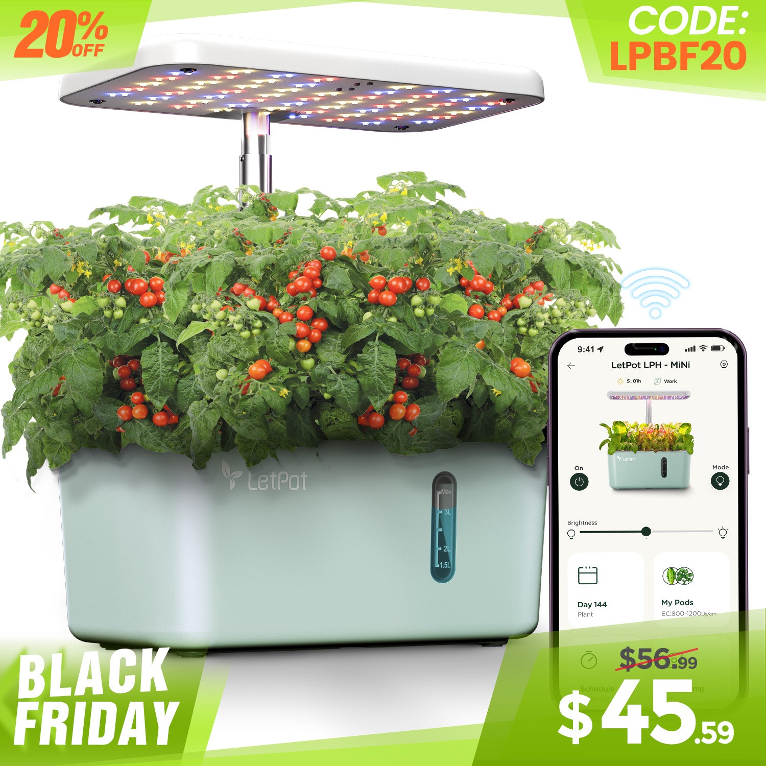 LetPot Mini 5-Pod Indoor Hydroponic Garden