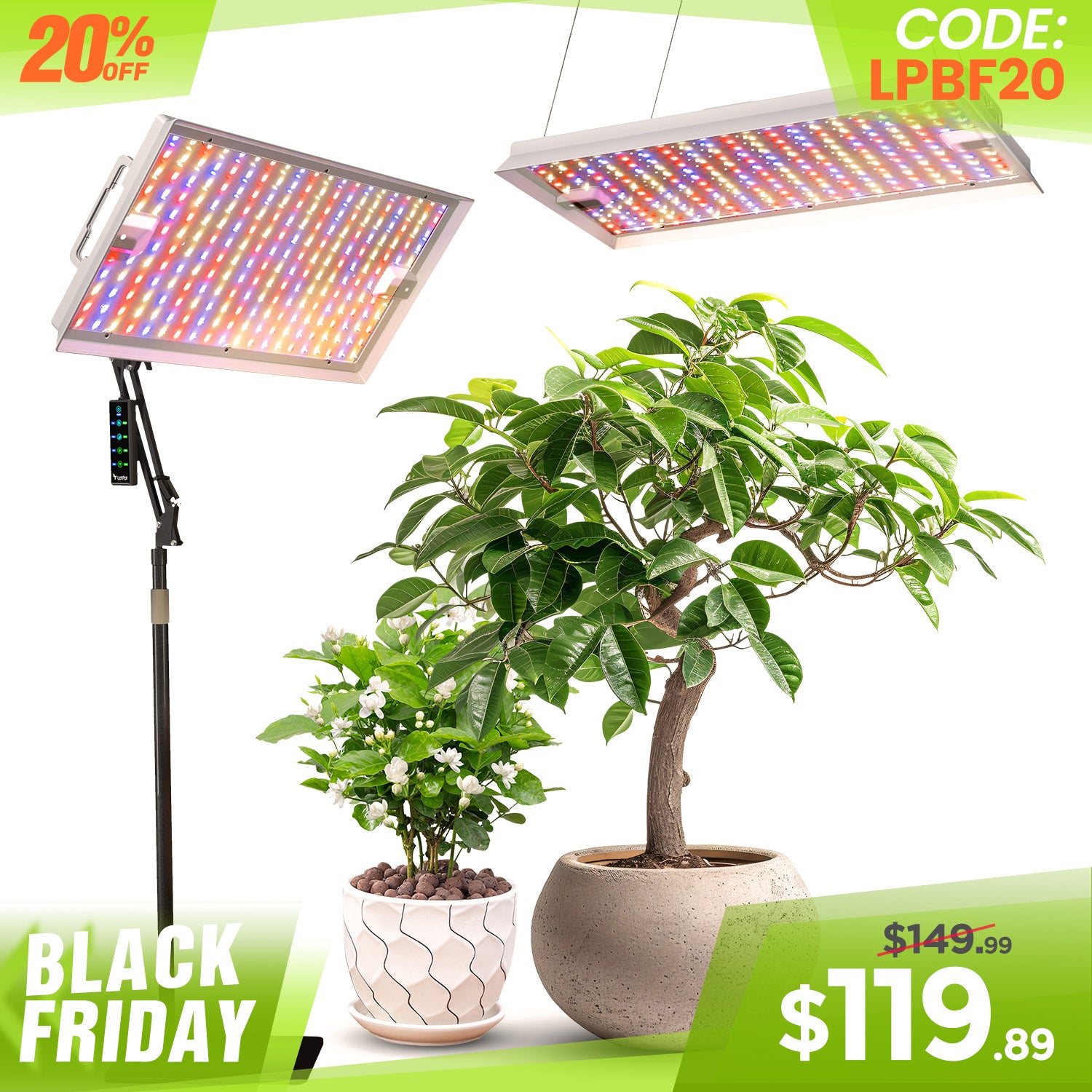 LetPot Smart Grow Lights For Indoor Plants - 100 Watt