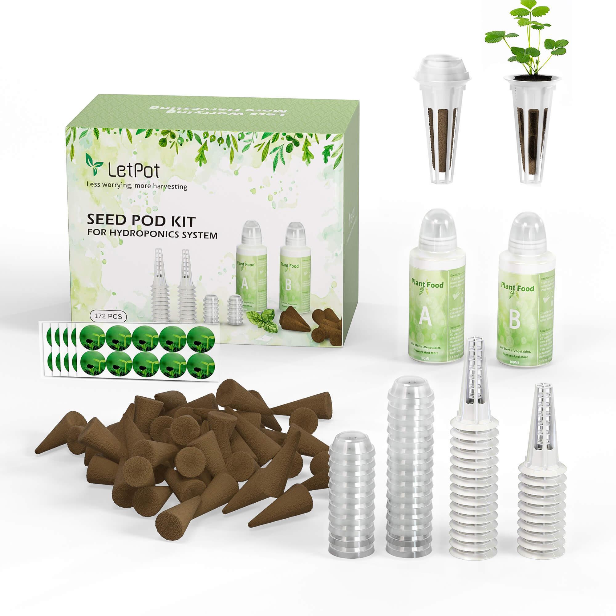 172Pcs-Hydroponics-Growing-System-Replacement-Seed-Pod-Kits-LetPot's-garden