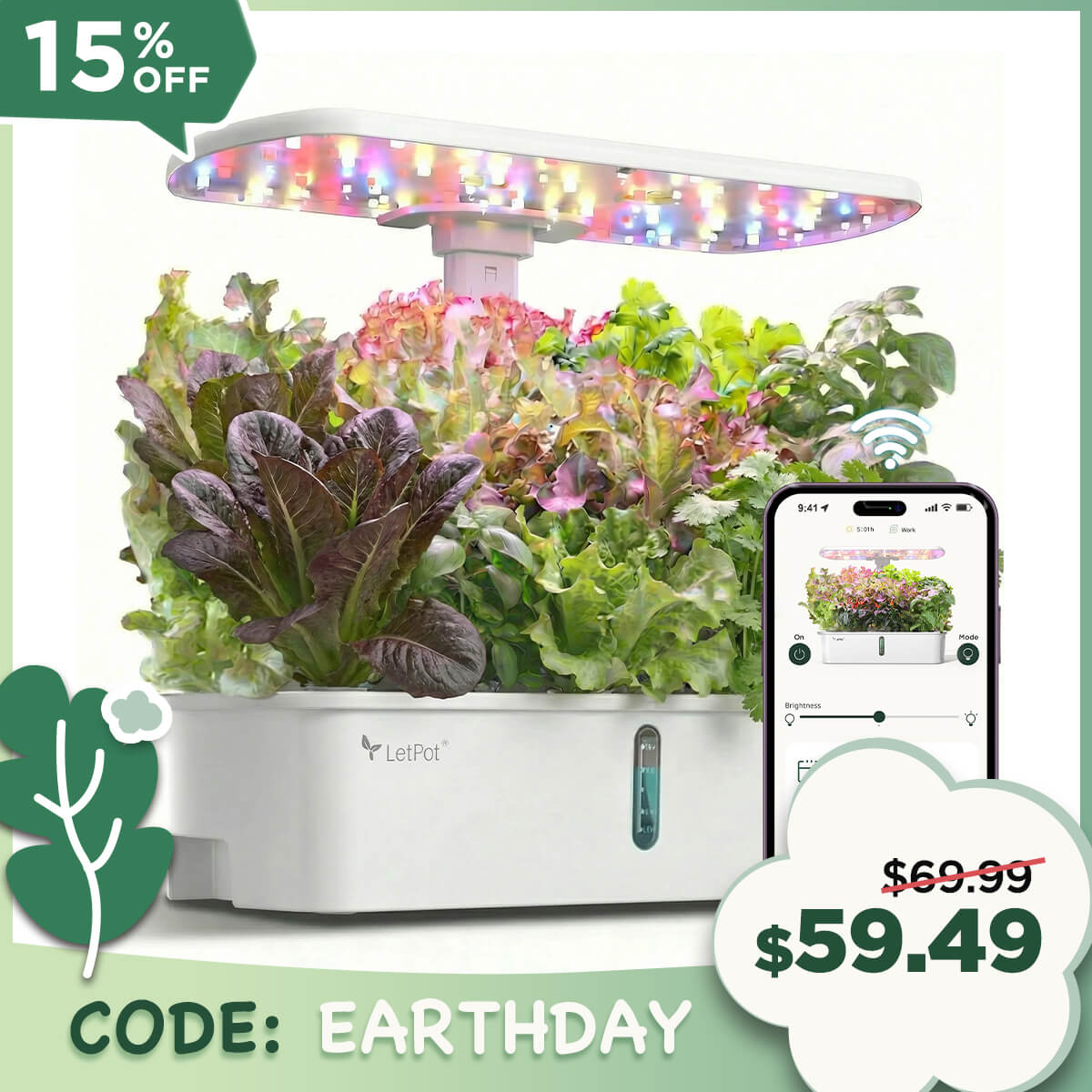 LetPot Air 10 Pods Hydroponic Gardening System