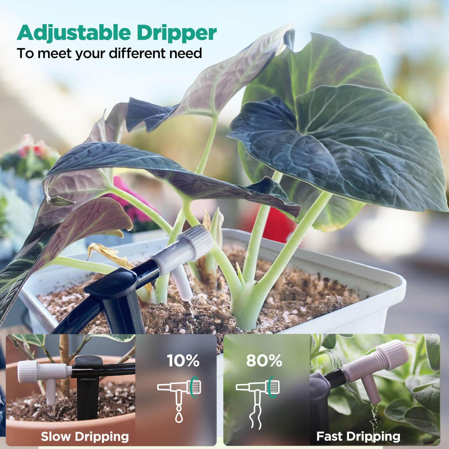 Adjustable drippers for LetPot automatic plant watering system