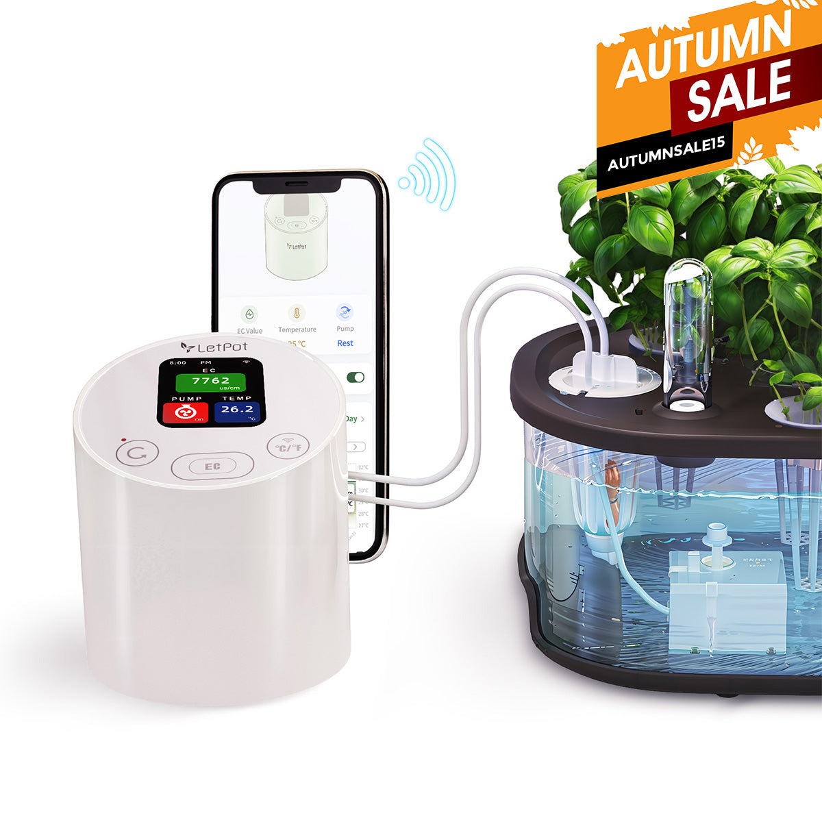 Smart Temperature & EC Meter for Hydroponic Indoor Garden