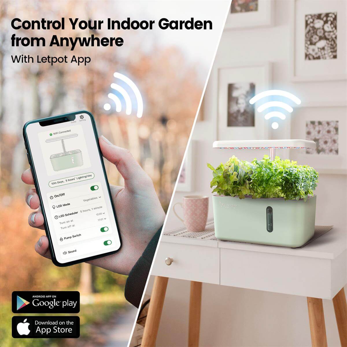 LetPot Mini Hydroponic Growing System - Control Your Indoor Garden from Anywhere with the LetPot App