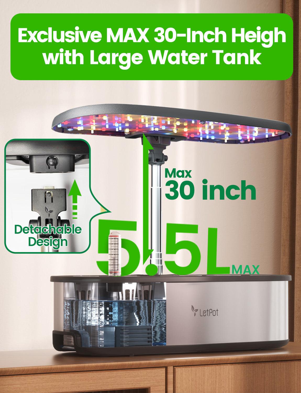 LetPot 5 Pods Hydroponics Growing Syste, Sart Indoor Garden, 2 LED