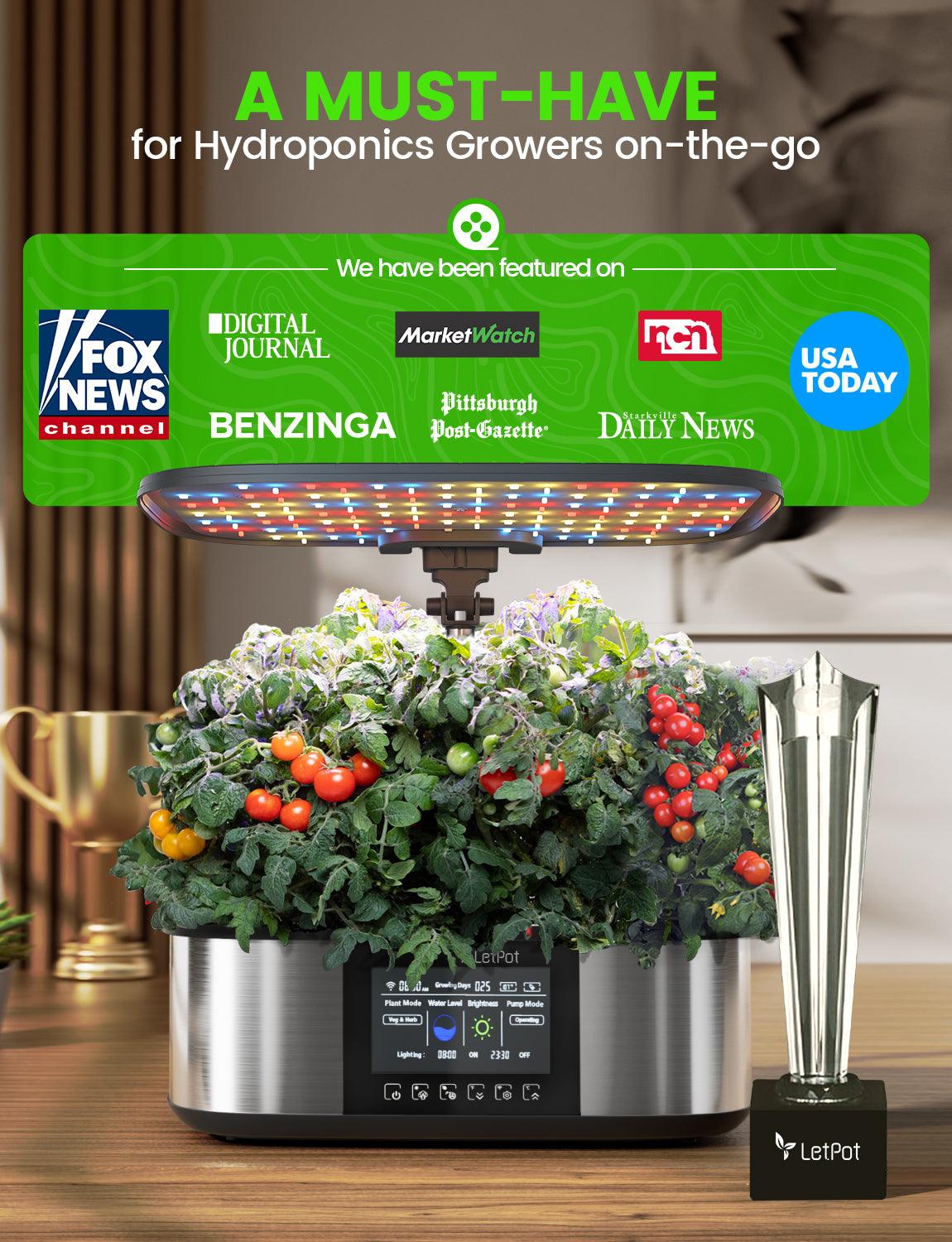house plant hydroponics LetPot Max 21-Pod Hydroponics System, a 4-1 Hydroponics Grow System with App control(LPH-MAX)