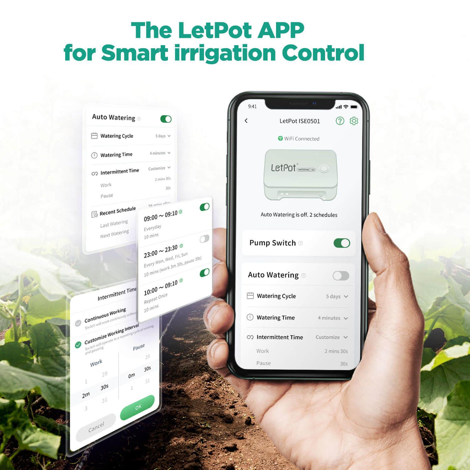 automatic garden watering system with app control