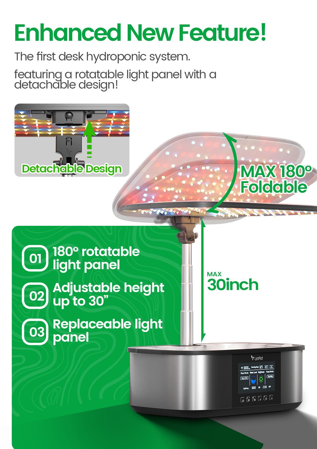 LetPot max hydroponic with upgraded light panel