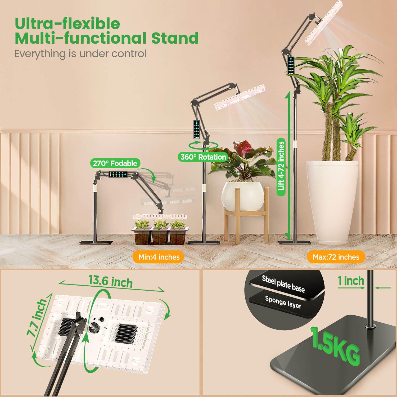 indoor solar lights for plants LetPot 60-watt Smart Full Spectrum Indoor Plant Grow Lights